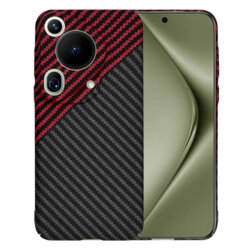 Husa Huawei Pura 70 Ultra Techsuit Carbonite FiberShell, rosu inchis