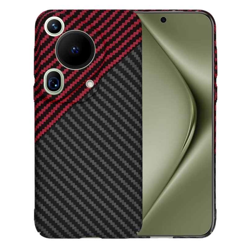 Husa Huawei Pura 70 Ultra Techsuit Carbonite FiberShell, rosu inchis