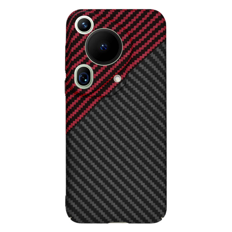 Husa Huawei Pura 70 Ultra Techsuit Carbonite FiberShell, rosu inchis