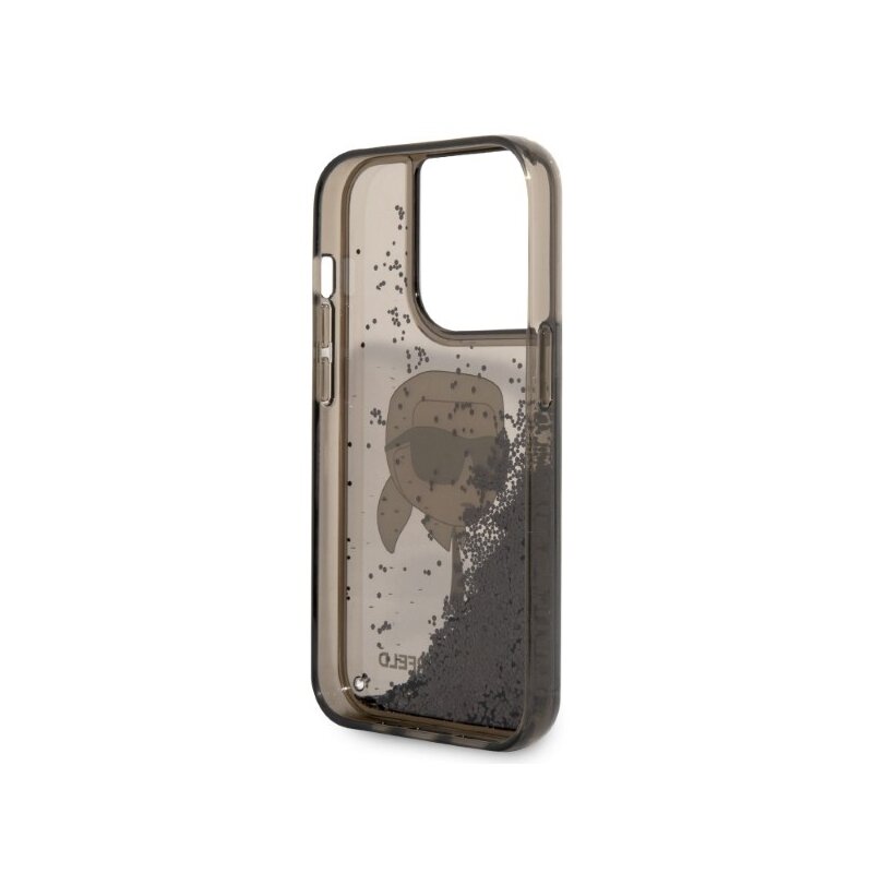 Husa Karl Lagerfeld iPhone 14 Pro Max Hardcase Glitter, Karl Head, negru, KLHCP14XLNKHCK