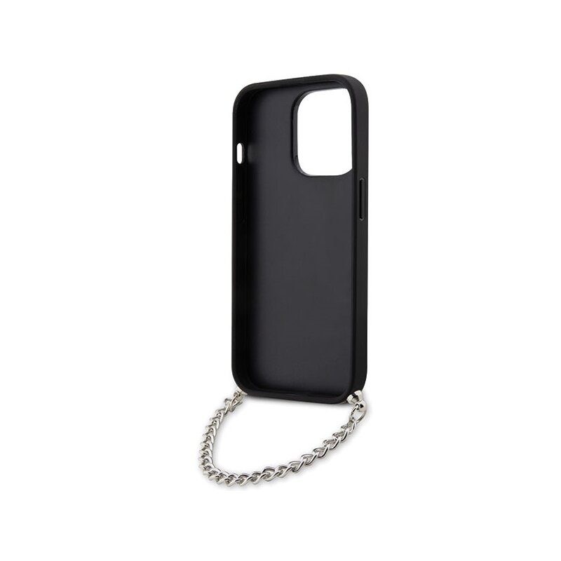 Husa originala iPhone 14 Pro Max Karl Lagerfeld Saffiano Monogram Chain, gri, KLHCP14XSACKLHPG