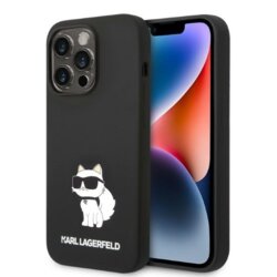 Husa Karl Lagerfeld iPhone 14 Pro Max Silicone, Choupette, negru, KLHCP14XSNCHBCK