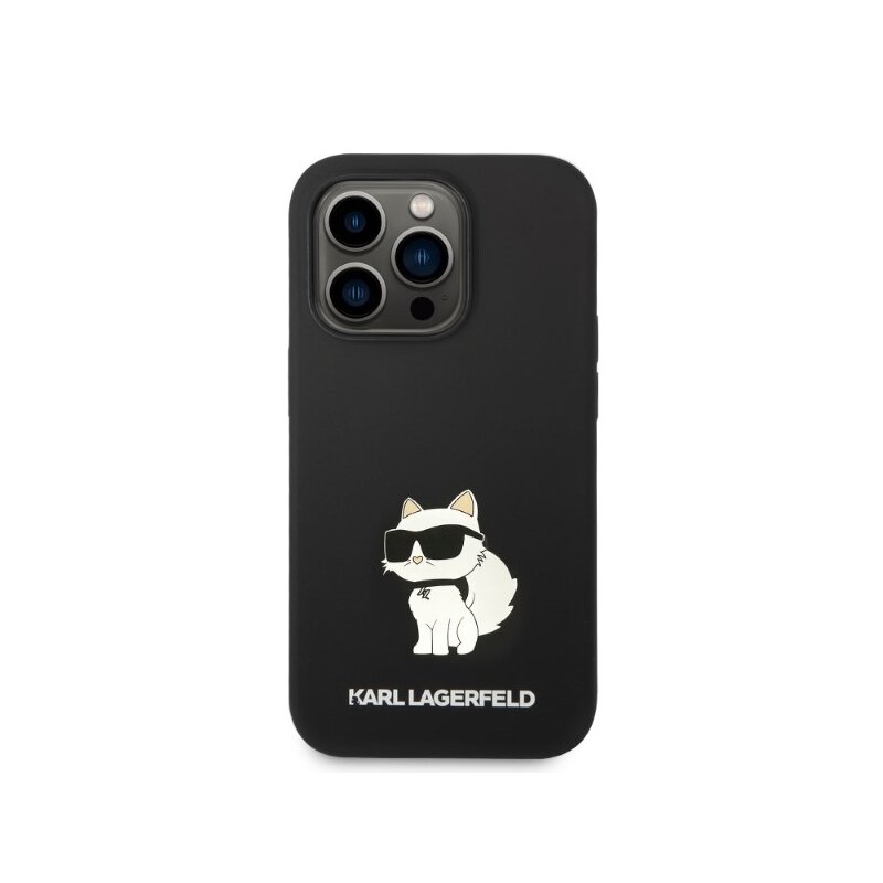 Husa Karl Lagerfeld iPhone 14 Pro Max Silicone, Choupette, negru, KLHCP14XSNCHBCK