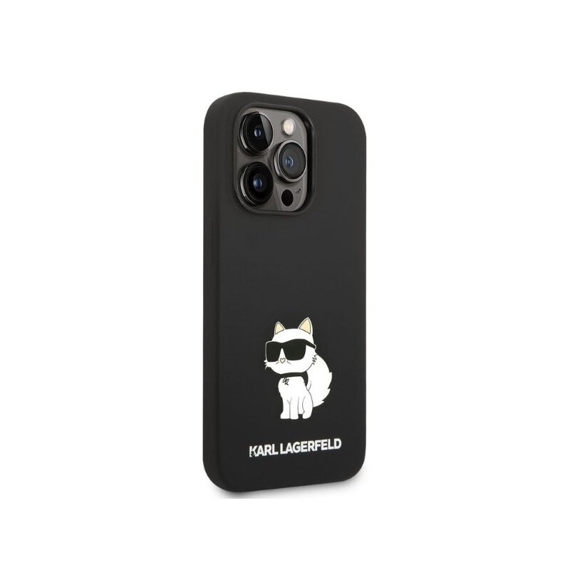 Husa Karl Lagerfeld iPhone 14 Pro Max Silicone, Choupette, negru, KLHCP14XSNCHBCK