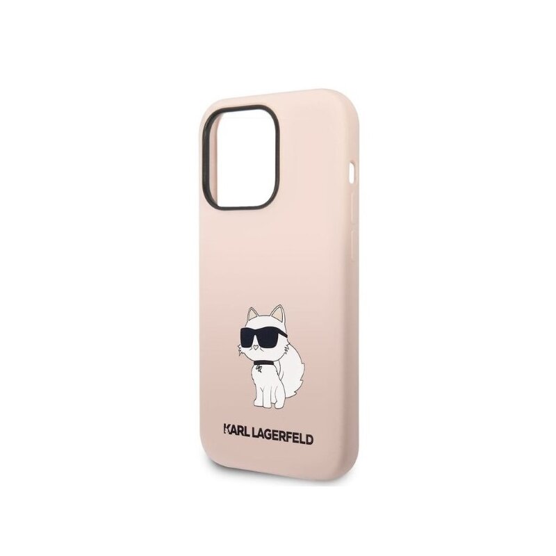 Husa Karl Lagerfeld iPhone 14 Pro Max Silicone, Choupette, roz, KLHCP14XSNCHBCP