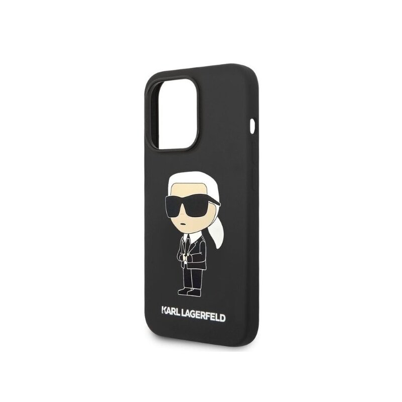 Husa Karl Lagerfeld iPhone 14 Pro Max Silicone, Ikonik, negru, KLHCP14XSNIKBCK