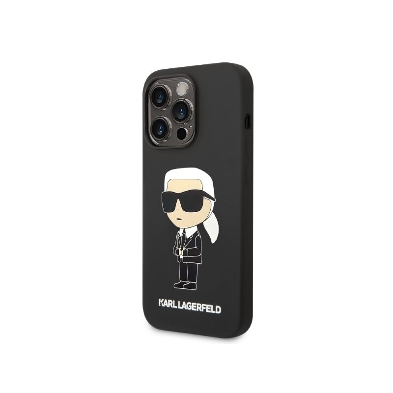 Husa Karl Lagerfeld iPhone 14 Pro Max Silicone, Ikonik, negru, KLHCP14XSNIKBCK
