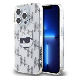 Husa iPhone 15 Pro Karl Lagerfeld IML Luxury, Choupette Head&Monogram, transparenta, KLHCP15LHKLPCHT