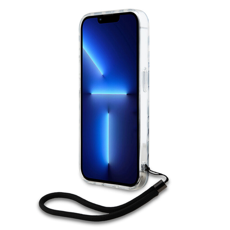 Husa iPhone 15 Pro Karl Lagerfeld IML Luxury, Zebra Pattern&Cord, negru, KLHCP15LHZBPKCCK