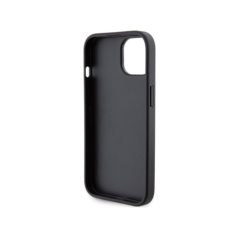 Husa originala iPhone 15 Karl Lagerfeld Saffiano Gripstand, Choupette, negru, KLHCP15SGSACHPK