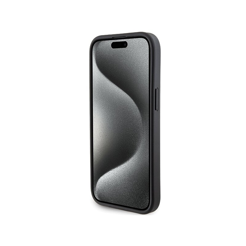 Husa originala iPhone 15 Karl Lagerfeld Saffiano Gripstand, Choupette, negru, KLHCP15SGSACHPK
