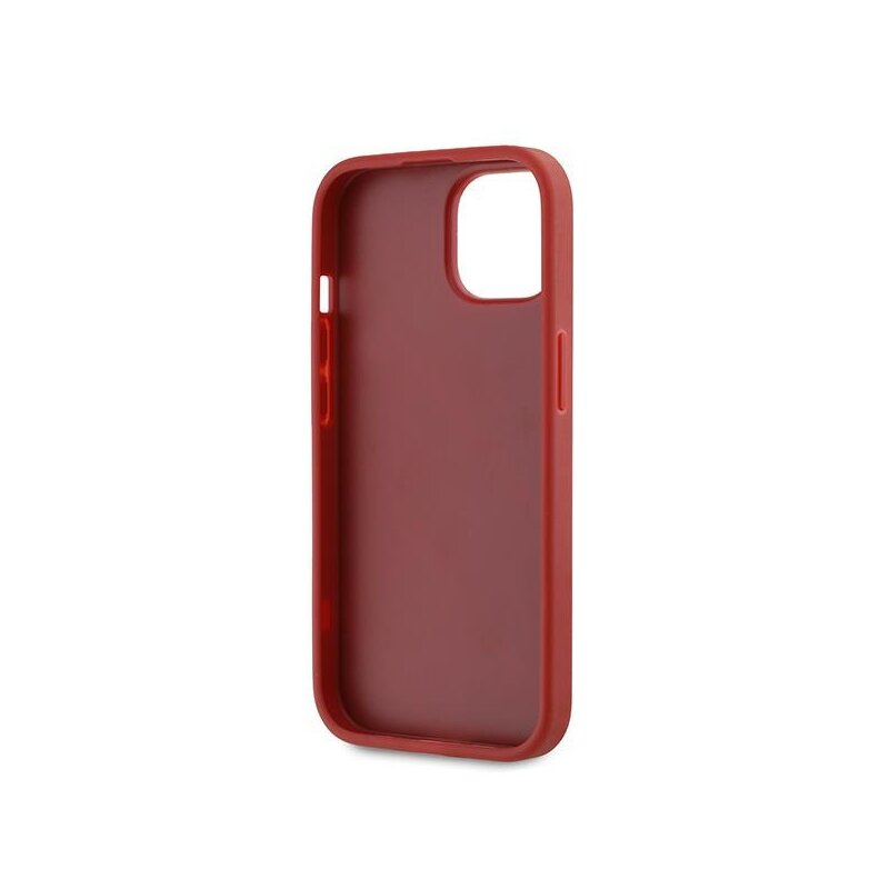 Husa iPhone 15 Karl Lagerfeld Diagonal Quilted Script, rosu, KLHCP15SPQDSMGR