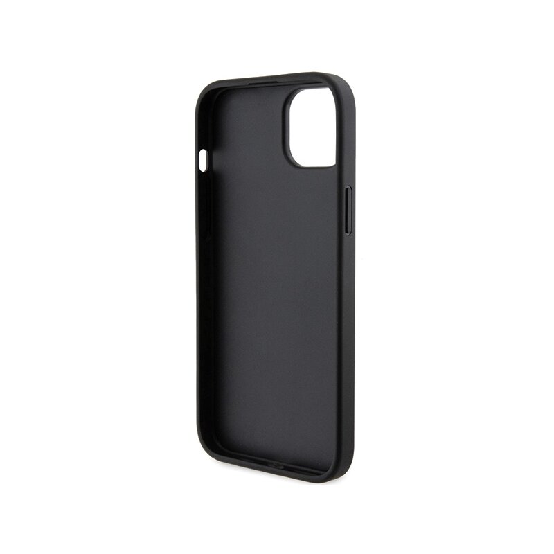 Husa iPhone 15 Karl Lagerfeld Saffiano Cardslot, Karl&Choupette, negru, KLHCP15SSAPKCNPK