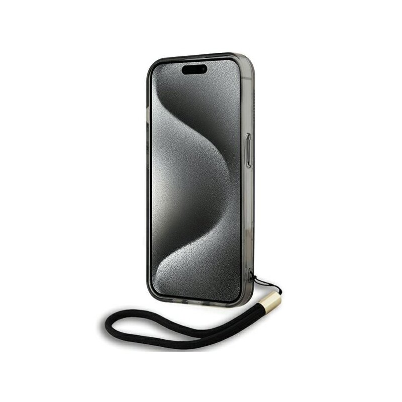 Husa iPhone 15 Pro Max Karl Lagerfeld IML Luxury, Mono KL Pattern&Cord, negru, KLHCP15XHKDPNSK