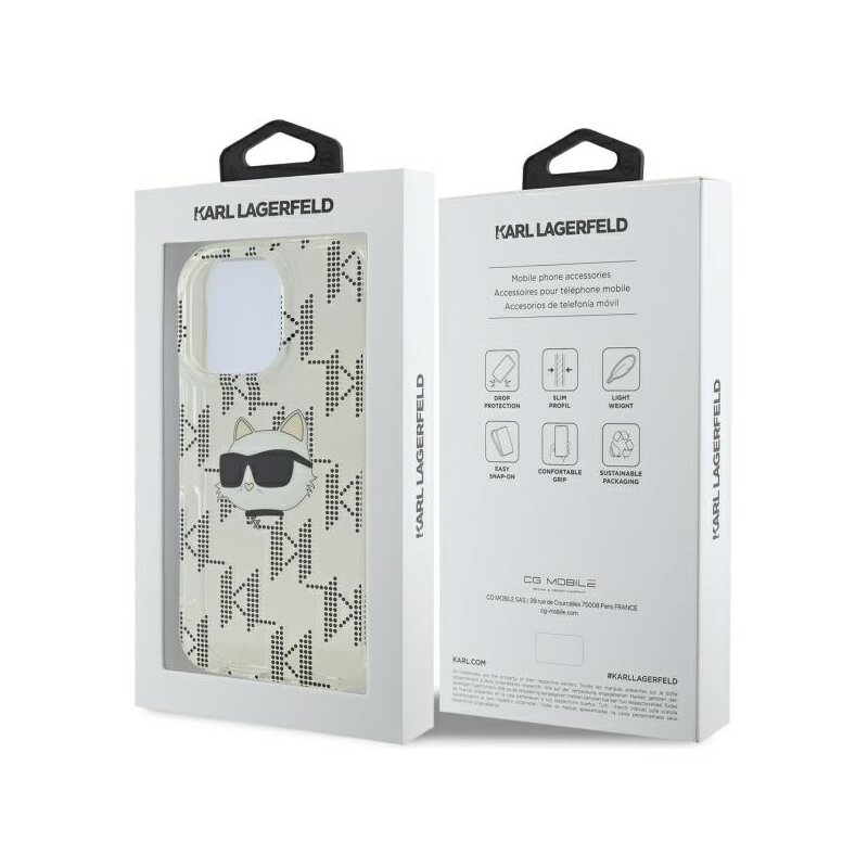 Husa iPhone 16 Pro Karl Lagerfeld IML Luxury Electroplated, Choupette Head, transparent, KLHCP16LHKLPCHT