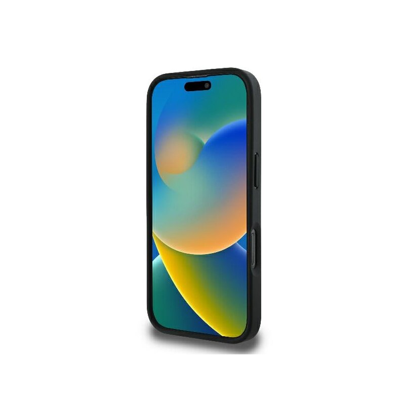 Husa iPhone 16 Pro Karl Lagerfeld Hardcase Leather Monogram, Karl&Chaoupette Head Pin, negru, KLHCP16LPGKLKCPK