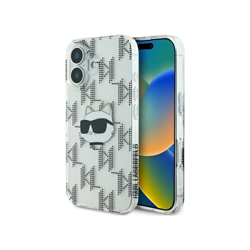 Husa iPhone 16 Karl Lagerfeld IML Luxury Electroplated, Choupette Head, transparent, KLHCP16SHKLPCHT