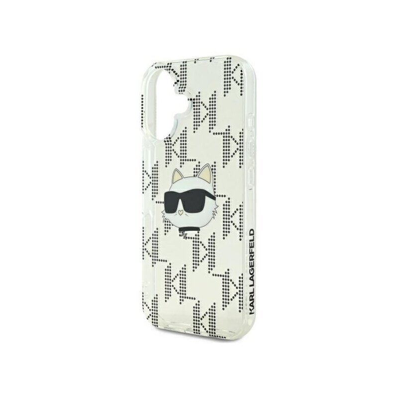 Husa iPhone 16 Karl Lagerfeld IML Luxury Electroplated, Choupette Head, transparent, KLHCP16SHKLPCHT