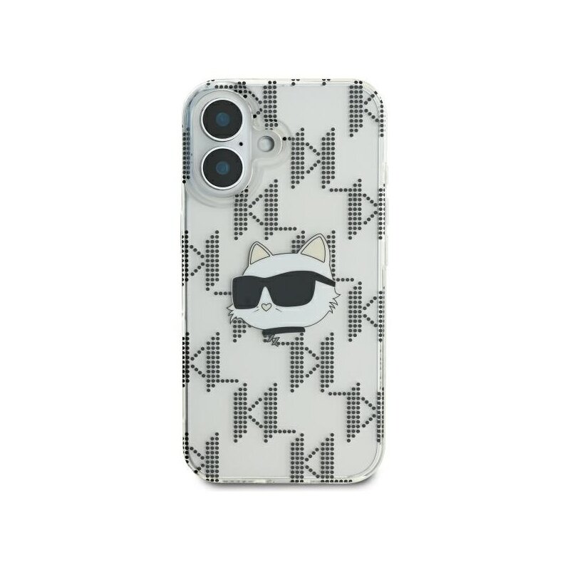 Husa iPhone 16 Karl Lagerfeld IML Luxury Electroplated, Choupette Head, transparent, KLHCP16SHKLPCHT