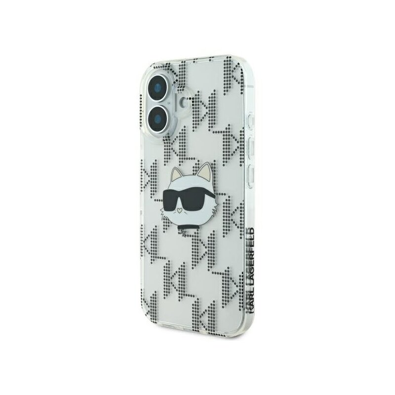 Husa iPhone 16 Karl Lagerfeld IML Luxury Electroplated, Choupette Head, transparent, KLHCP16SHKLPCHT