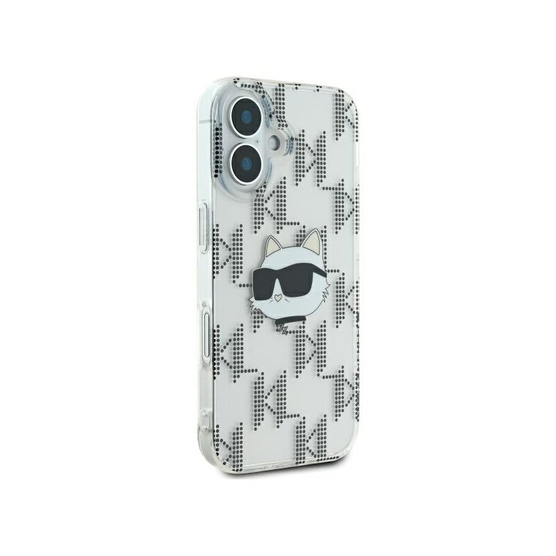 Husa iPhone 16 Karl Lagerfeld IML Luxury Electroplated, Choupette Head, transparent, KLHCP16SHKLPCHT