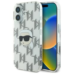 Husa iPhone 16 Karl Lagerfeld IML Luxury Electroplated, Karl Head, transparent, KLHCP16SHKLPKHT