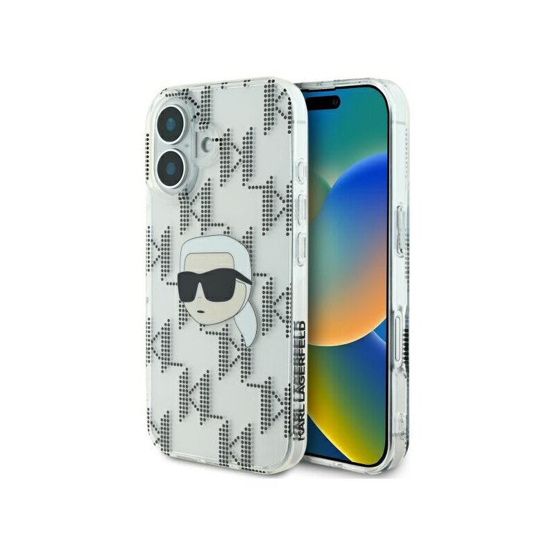 Husa iPhone 16 Karl Lagerfeld IML Luxury Electroplated, Karl Head, transparent, KLHCP16SHKLPKHT