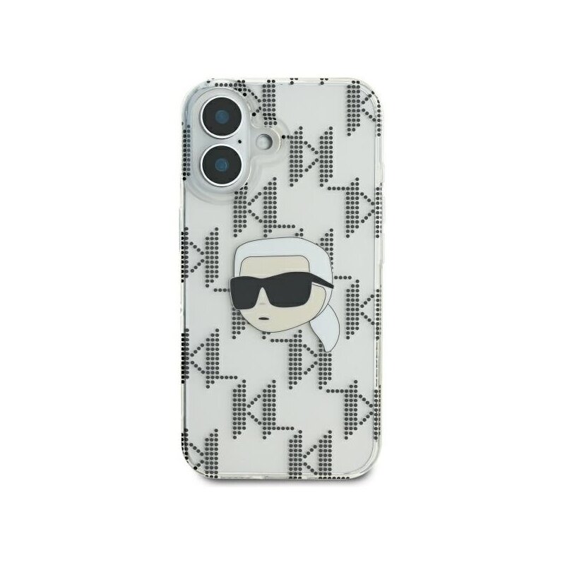 Husa iPhone 16 Karl Lagerfeld IML Luxury Electroplated, Karl Head, transparent, KLHCP16SHKLPKHT