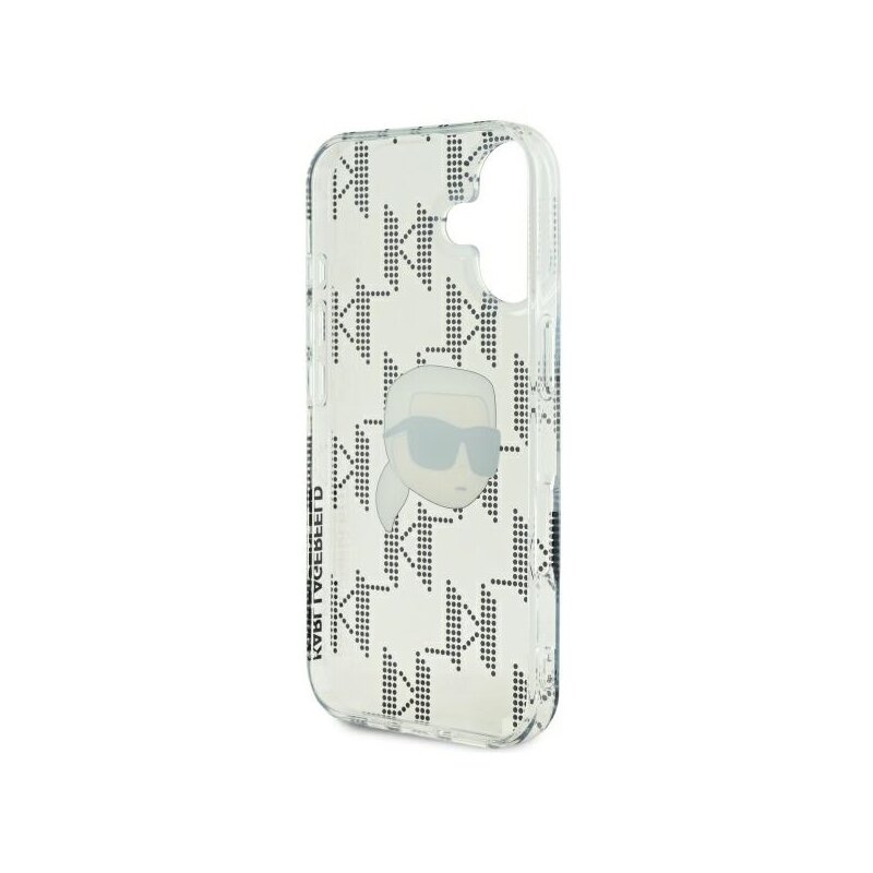 Husa iPhone 16 Karl Lagerfeld IML Luxury Electroplated, Karl Head, transparent, KLHCP16SHKLPKHT