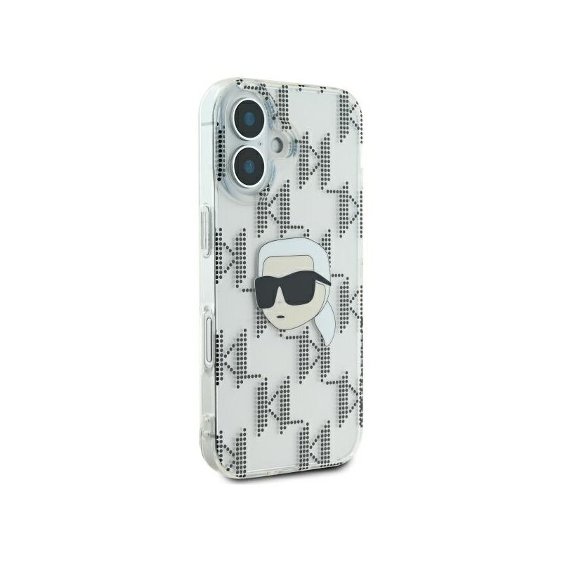 Husa iPhone 16 Karl Lagerfeld IML Luxury Electroplated, Karl Head, transparent, KLHCP16SHKLPKHT
