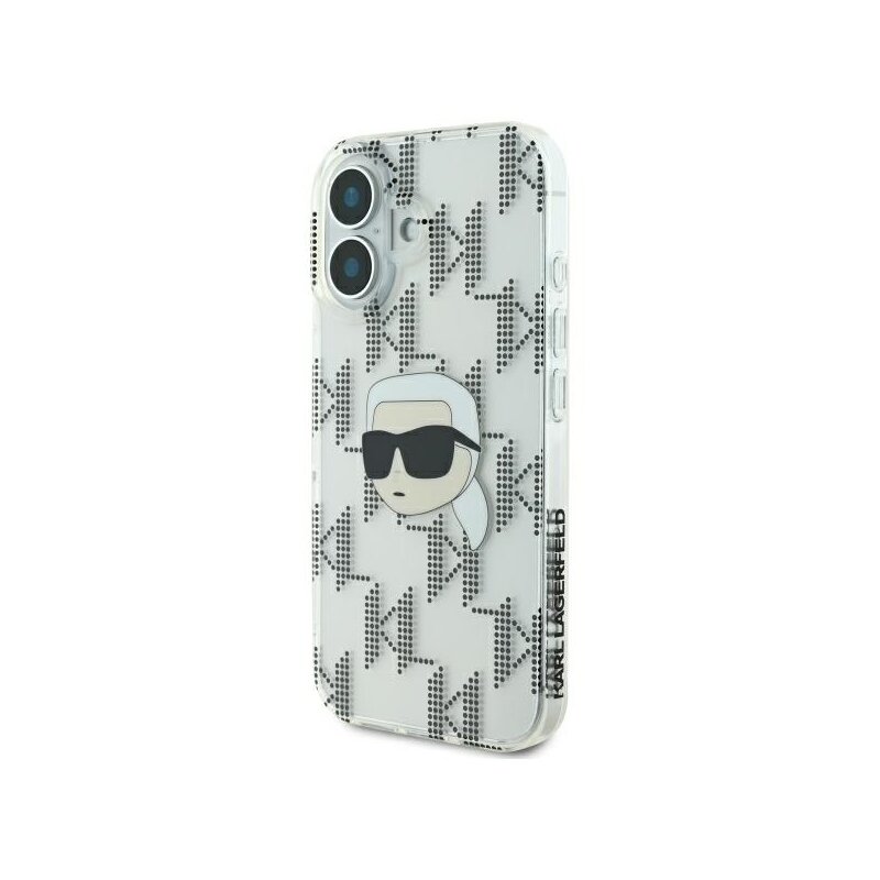Husa iPhone 16 Karl Lagerfeld IML Luxury Electroplated, Karl Head, transparent, KLHCP16SHKLPKHT