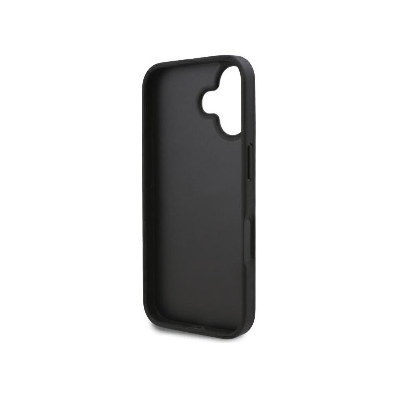 Husa iPhone 16 Karl Lagerfeld Hardcase Leather Cardslots, Monogram, negru, KLHCP16SPGKHPRPK