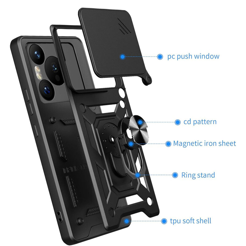 Husa Huawei Pura 70 Pro protectie camera Techsuit CamShield Series, albastru