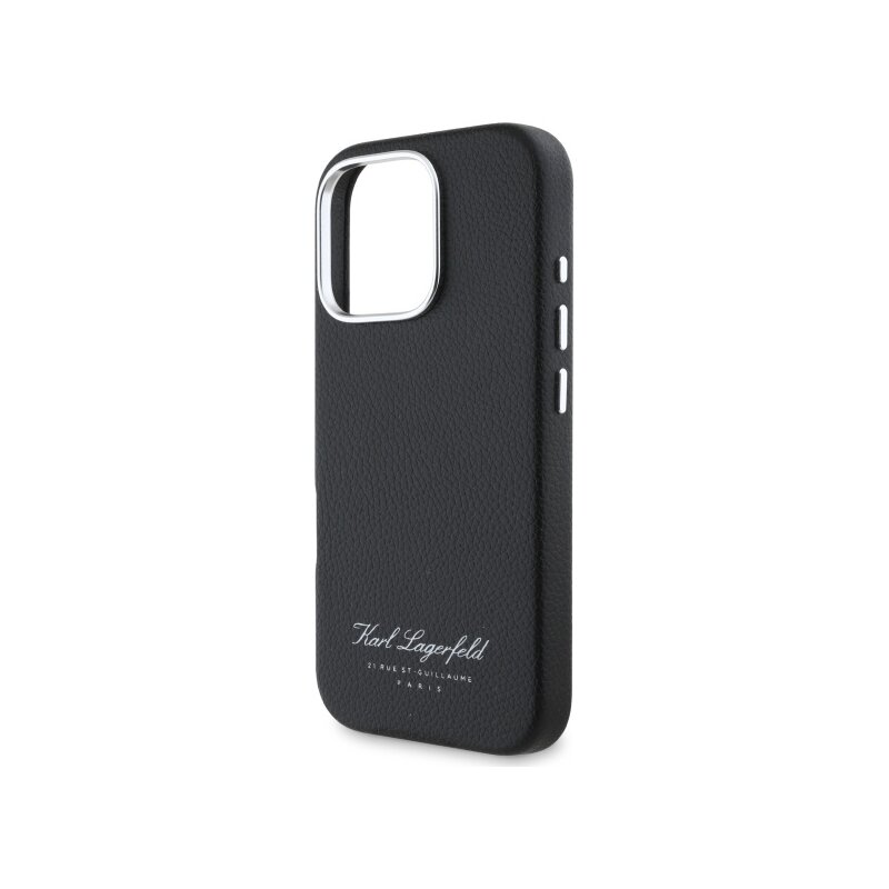Husa iPhone 16 Pro Max Karl Lagerfeld Hardcase Leather Hotel, RSG, negru, KLHCP16XPGWCMKHK