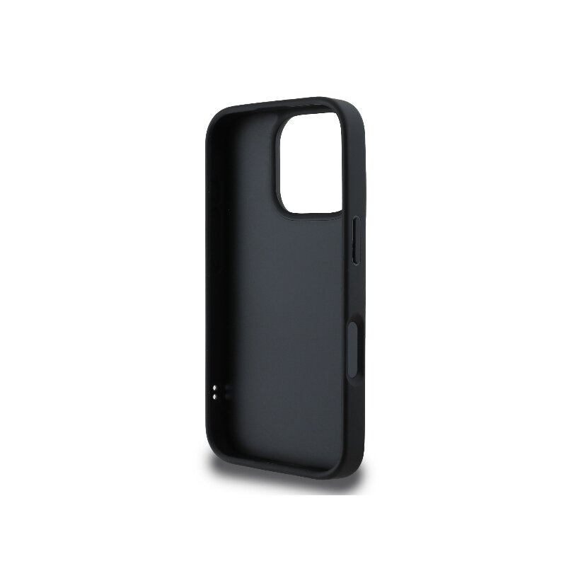 Husa iPhone 16 Pro Max Karl Lagerfeld Diagonal Quilted Script, negru, KLHCP16XPQDSMGK