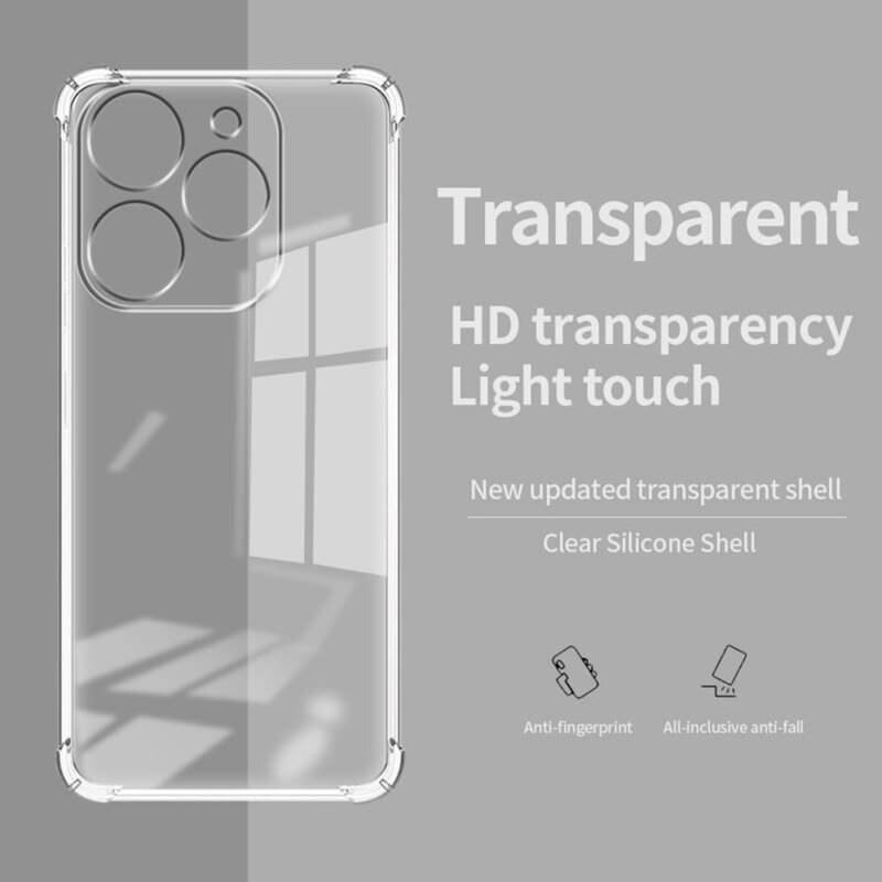 Husa Tecno Spark 20 Pro Techsuit Shockproof Clear Silicone, transparenta