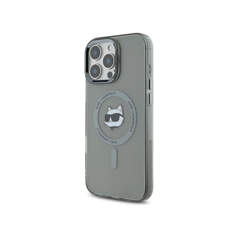 Husa iPhone 16 Pro Max Karl Lagerfeld IML MagSafe, Choupette`s Head, negru, KLHMP16XHLSCHK