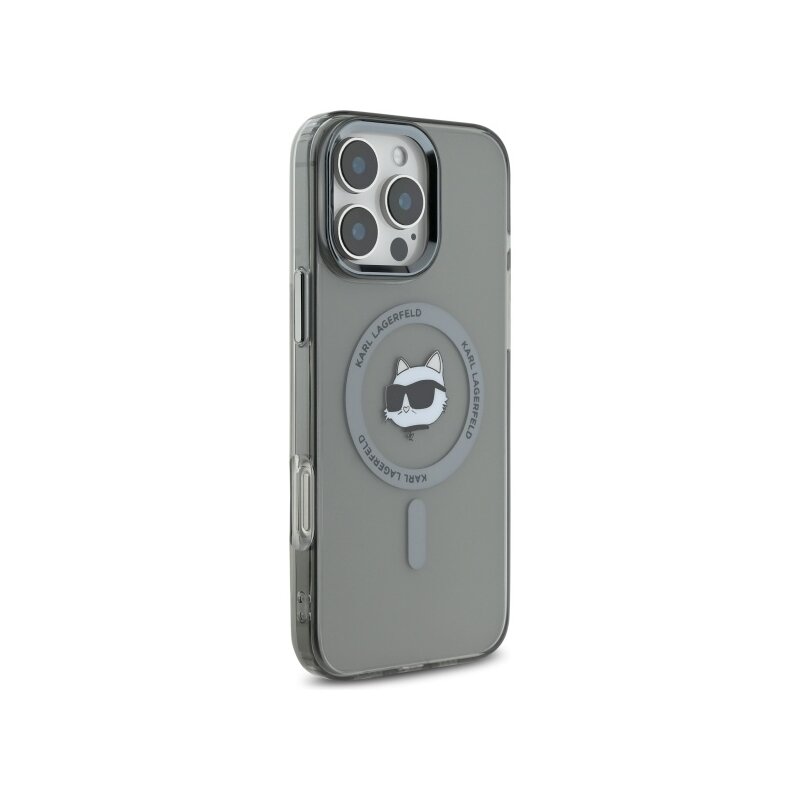 Husa iPhone 16 Pro Max Karl Lagerfeld IML MagSafe, Choupette`s Head, negru, KLHMP16XHLSCHK