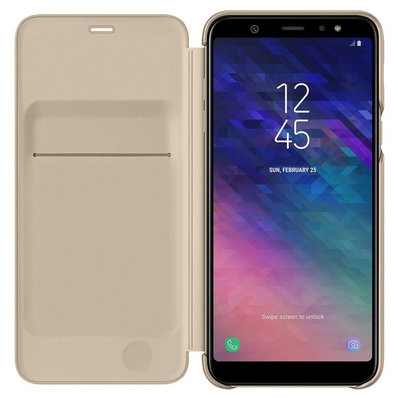 Husa Originala Samsung Galaxy A6 Plus 2018 Flip Wallet Gold