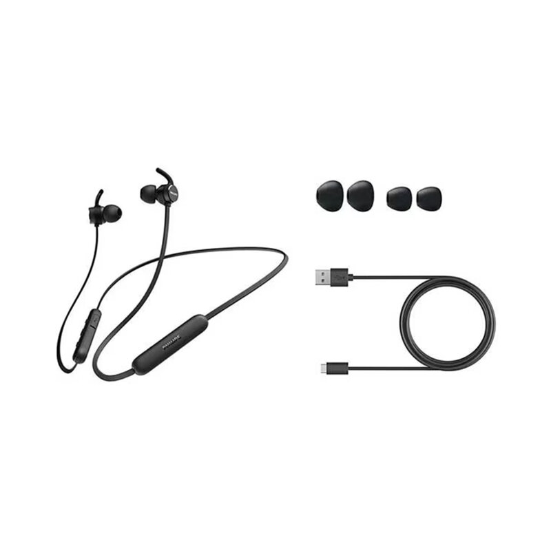 Casti sport Bluetooth cu microfon Philips TAE1205BK/00, negru