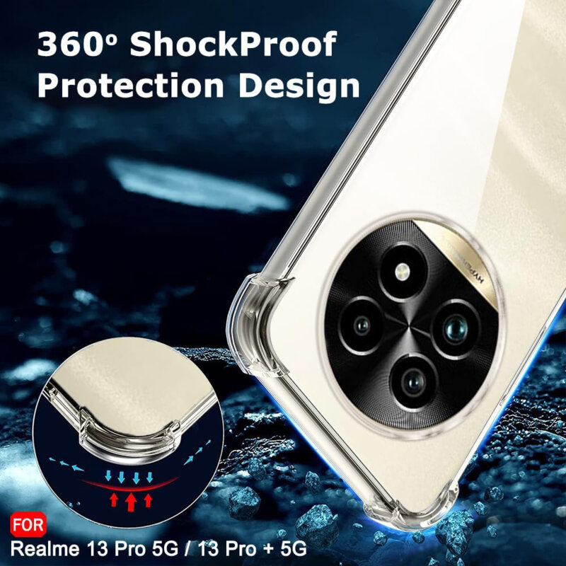 Husa Realme 13 Pro+ Techsuit Shockproof Clear Silicone, transparenta
