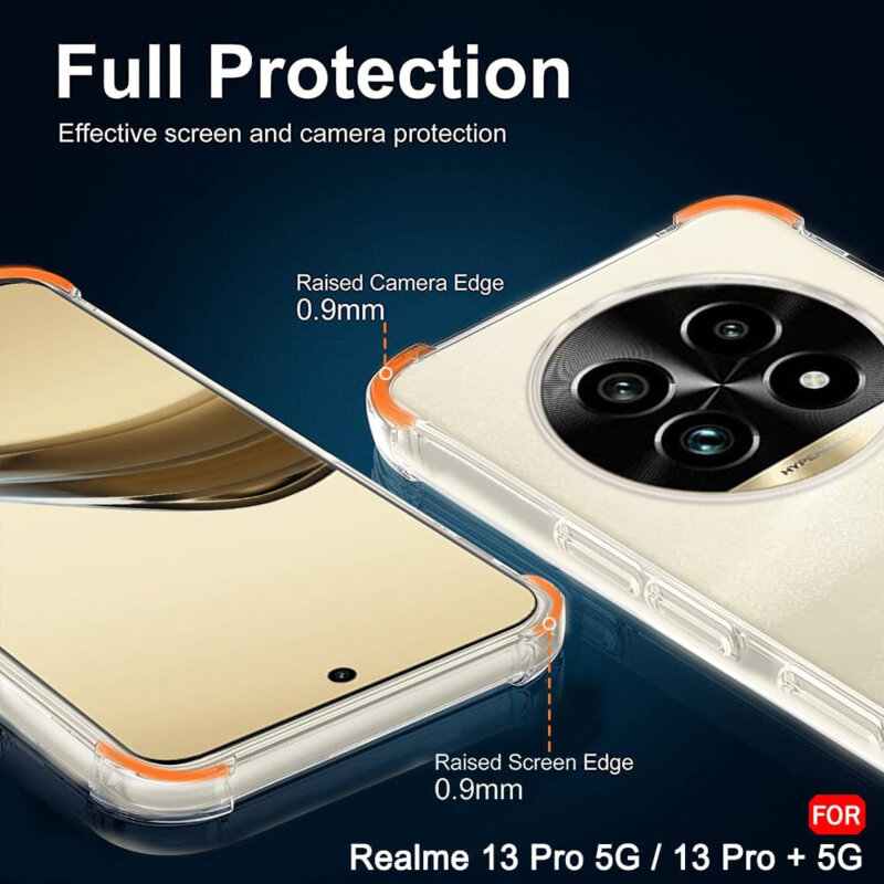 Husa Realme 13 Pro+ Techsuit Shockproof Clear Silicone, transparenta