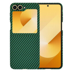 Husa Samsung Galaxy Z Flip6 Techsuit Carbonite FiberShell, verde