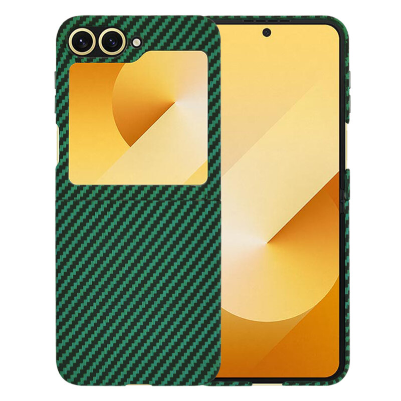 Husa Samsung Galaxy Z Flip6 Techsuit Carbonite FiberShell, verde