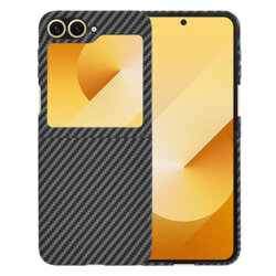 Husa Samsung Galaxy Z Flip6 Techsuit Carbonite FiberShell, negru