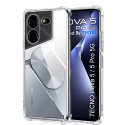 Husa Tecno Pova 5 Pro Techsuit Shockproof Clear Silicone, transparenta