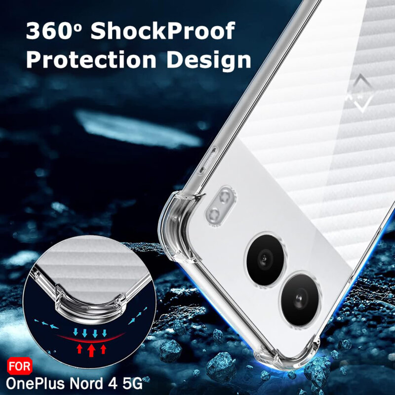 Husa OnePlus Nord 4 Techsuit Shockproof Clear Silicone, transparenta