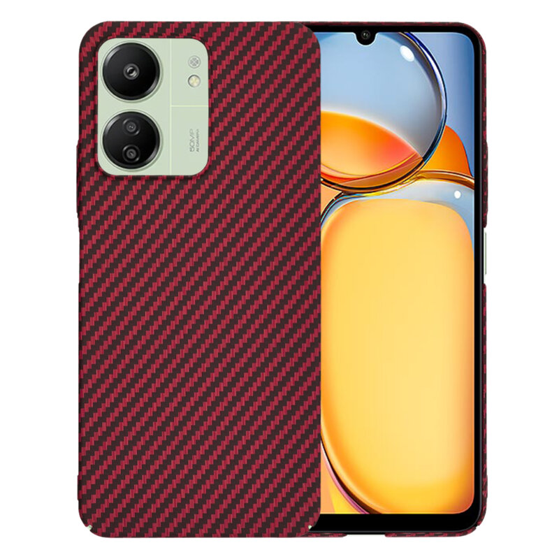 Husa Xiaomi Redmi 13C 4G Techsuit Carbonite FiberShell, rosu