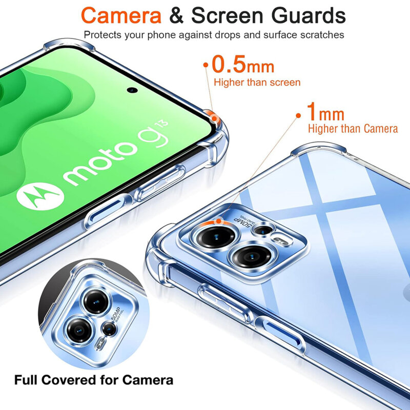 Husa Motorola Moto G35 Techsuit Shockproof Clear Silicone, transparenta