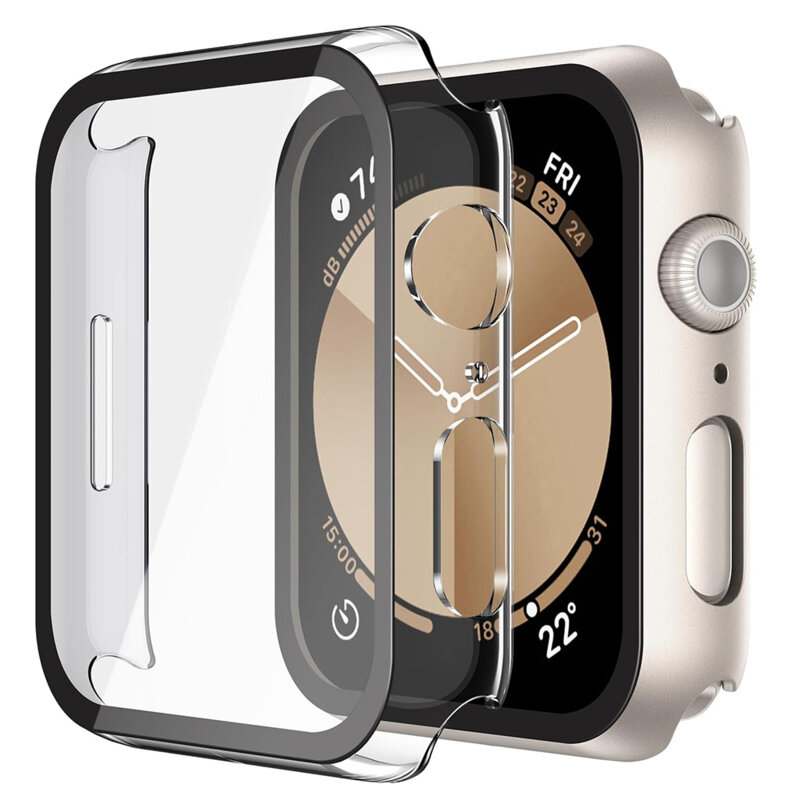 [Pachet 360°] Husa + folie Apple Watch 6 44mm Techsuit Defense, transparenta